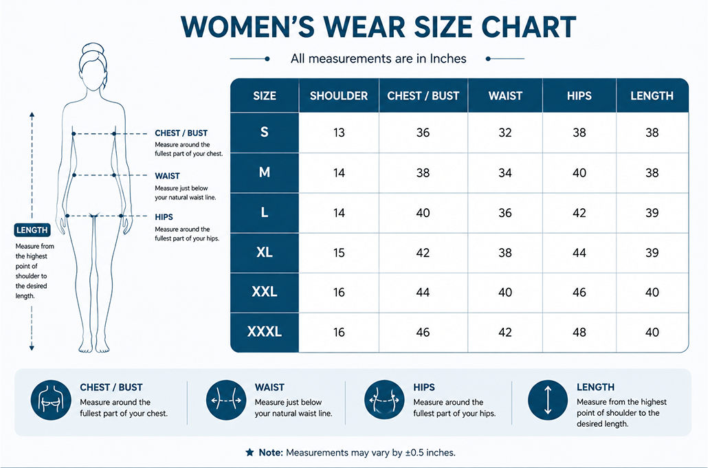Women's Wear Size Chart
