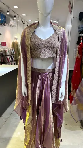 indo western crop top skirt